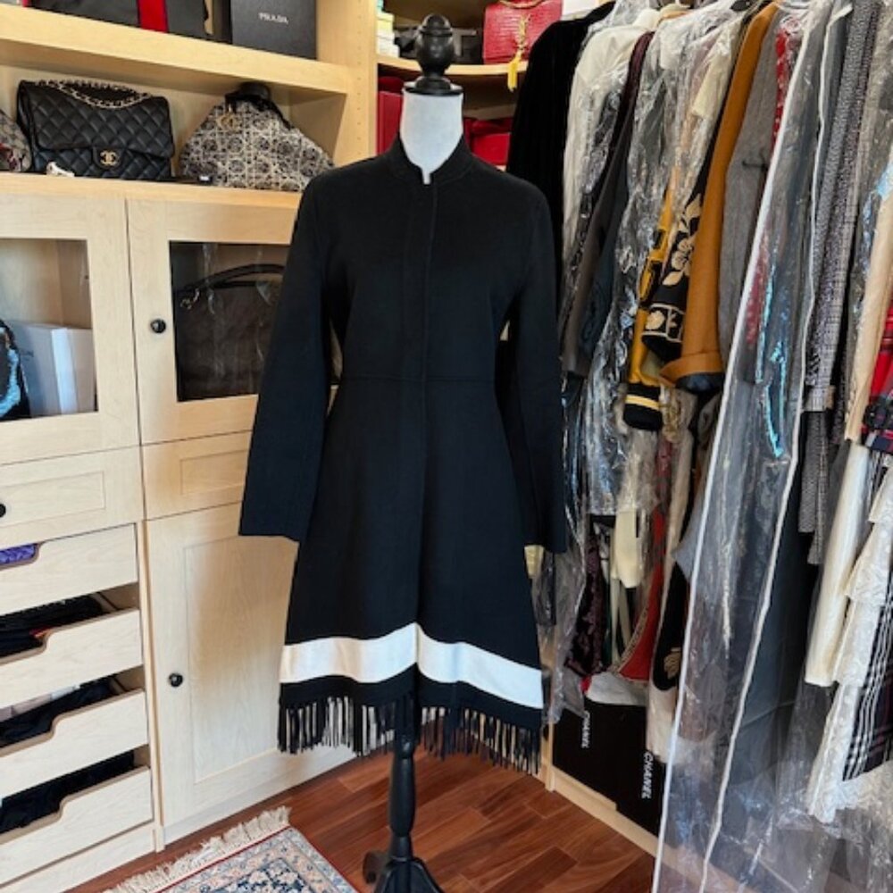 Maje Wool Black and White Size 38 Coat